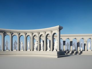 罗马柱廊 欧洲雕塑 欧洲柱式 柱 人物雕塑